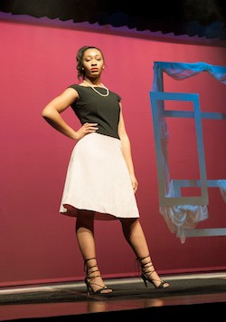 Model showcases a piece of the senior collection at the 2017 Fashion Fete.
