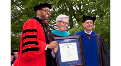 Frank M. Beamer was awarded an honorary doctoral degree following his commencement address. 