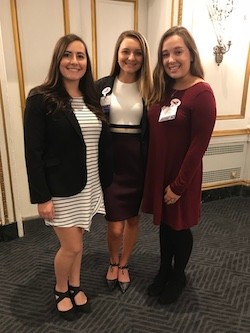 Left to right: PRSSA Secretary Grace Milauskas, PRSSA Chapter President Hannah Shouse and PRSSA Vice President Clare McMurry.