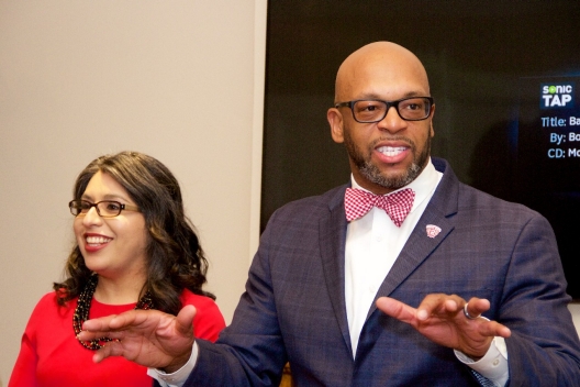 President Brian O. Hemphill, Ph.D., and Radford University First Lady Dr. Marisela Rosas Hemphill welcome alumnae from the Class of 1967 to the Governor Tyler House to celebrate their Golden Reunion.