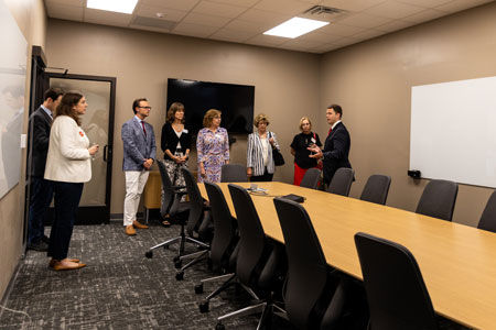 First Lady Kay Danilowicz and members of the Radford University Board of Visitors toured The HUB at Radford following the board’s committee meetings on Thursday, Sept. 7.